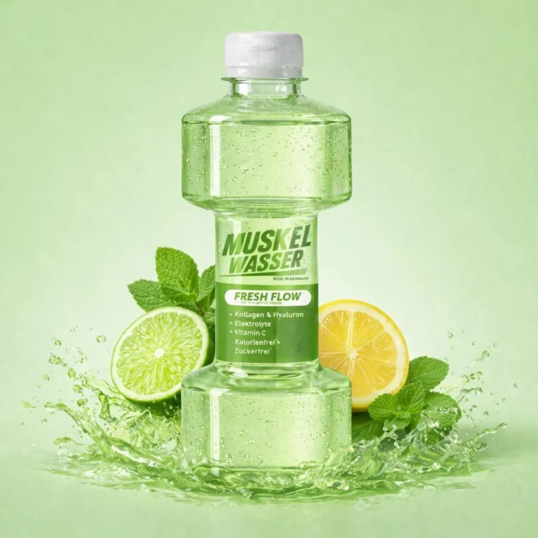 Muskel Wasser Flasche mit Limetten